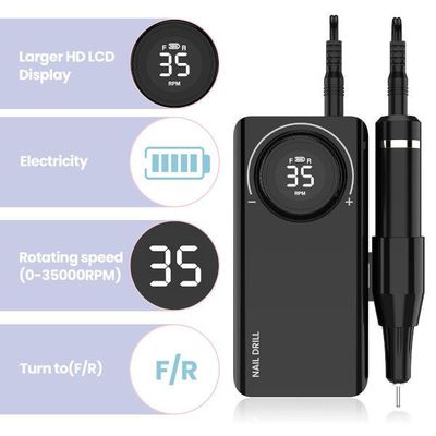 Imagen 2 del producto TORNO DE UÑAS PROFESIONAL NEGRO 35000RPM