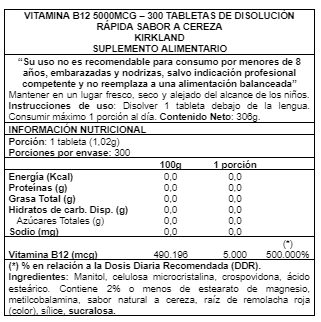 Imagen 2 del producto Vitamin B12 5000Mcg - Kirkland