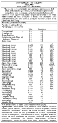Imagen 2 del producto Mature MULTI 400Ttabs - Kirkland