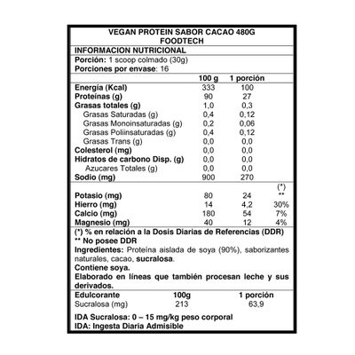 Imagen 2 del producto Vegan Protein 1lb - Foodtech Vainilla Ice Cream