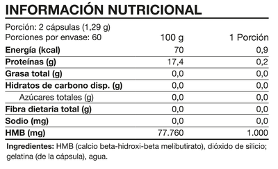 Imagen 2 del producto HMB Advance 1000mg 120 Caps - Foodtech