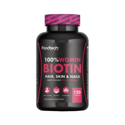 100% WOMEN BIOTIN 120 CAPS - FOODTECH