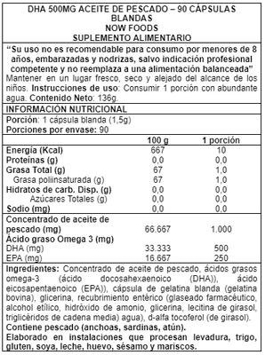 Imagen 2 del producto DHA-500 mg 90 caps - Now Foods