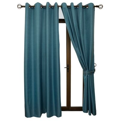 Imagen 1 del producto Set Cortina Blackout 6 Piezas Con Argollas Petroleo