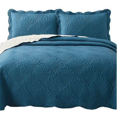 Quilt Sherpa 1,5 Plazas Paris Liso Petroleo