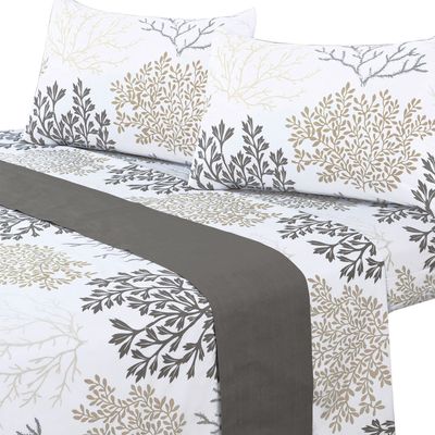 Juego de Sabanas T144 King Coral Gris