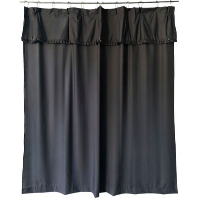 Juego Cortina Recogida para Baño Lisa Grafito