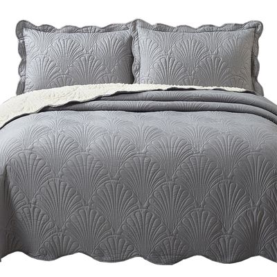 Quilt Sherpa 1,5 Plazas Paris Liso Gris