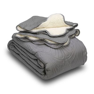 Imagen 2 del producto Quilt Sherpa 1,5 Plazas Paris Liso Gris