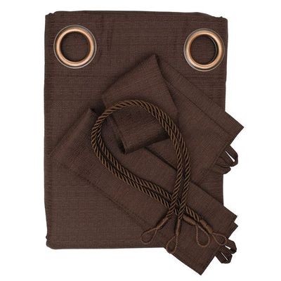 Imagen 2 del producto Set Cortina Blackout 6 Piezas Con Argolla Chocolate
