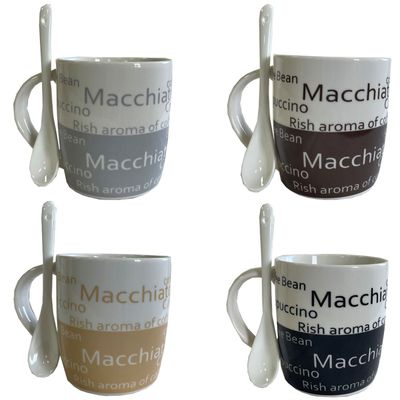 Imagen 1 del producto Juego Tazones Decorati C/Cuchara Cappuccino 8 Pzas