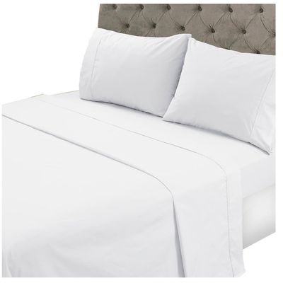 Juego de Sabanas T144 Lisa Blanca 1,5 Pzas