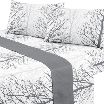 Juego de Sabanas T144 1 Plaza Forest Grey