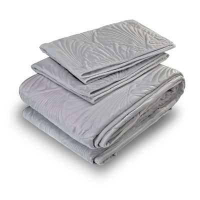 Imagen 2 del producto Quilt Liso Velvet Paris Gris Perla King