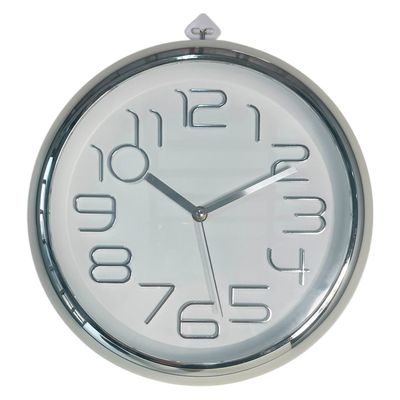 Reloj Mural Decorativo Lugano Silver 30.5 x 4.5 Cm