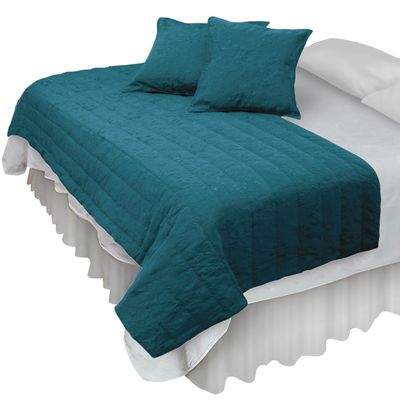 Piecera Con Fundas Victoriana Turquesa Reversible