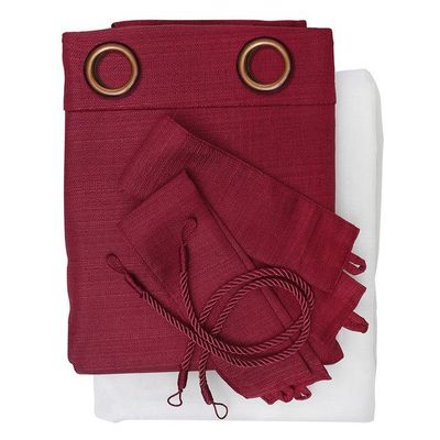 Imagen 2 del producto Set Cortina Rustica Con Argolla 8 Piezas Terracota