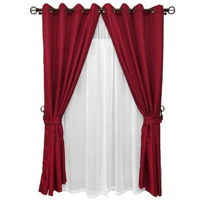 Set Cortina Rustica Con Argolla 8 Piezas Terracota