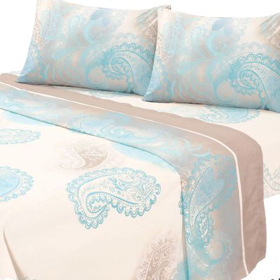 Juego de Sabanas T144 2 Plazas Vilafranca Turquesa