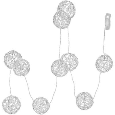 Guirnalda Luminosa Bolas Luces Led Silver