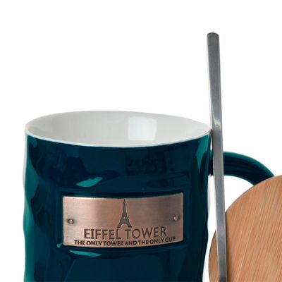 Imagen 2 del producto Jgo Tazón Decorativo Eiffel C/Tapa y Cuchara Petróleo