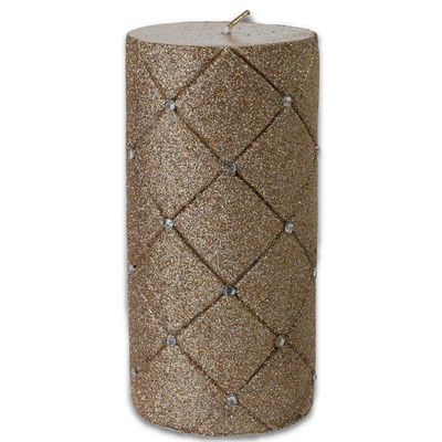 Vela Decorativa Brillantes Gold Grande