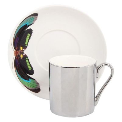 Imagen 1 del producto Taza Café con Plato Reflejo Verde 2 Piezas