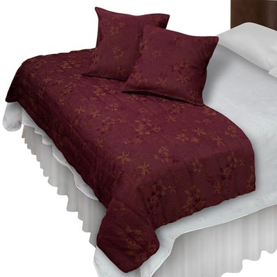 Piecera Con Fundas Victoriana Burdeo Reversible