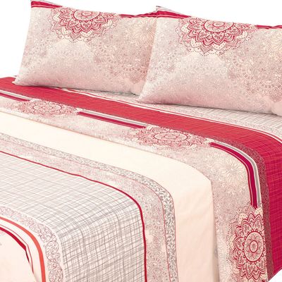 Juego de Sabanas T144 1 Plaza Delhi Bordo