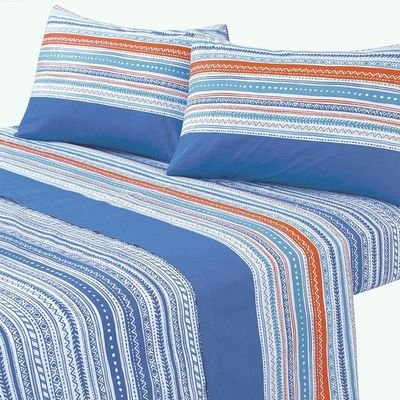 Juego de Sabanas T144 King Karachi Azul