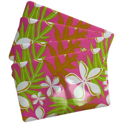 Imagen 2 del producto Set 4 Individuales Más 4 Posavasos Floral 8 Piezas