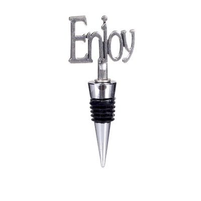 Tapón Decorativo Botella Enjoy Para Vino Silver
