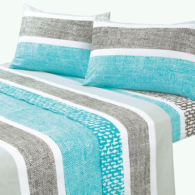 Juego de Sabanas T144 King Telar Turquesa