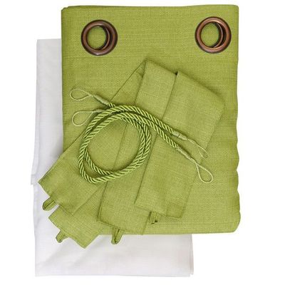 Imagen 2 del producto Set Cortina Rustica Con Argolla 8 Piezas Pistacho