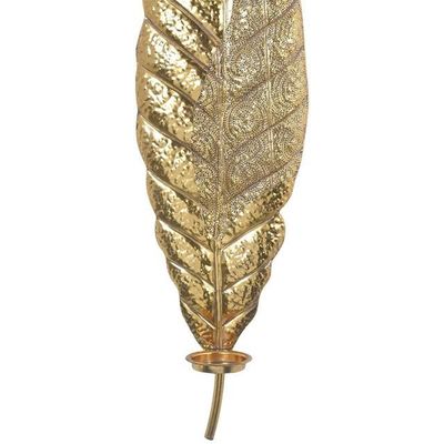 Imagen 2 del producto Placa Mural Decorativa Hoja Grabada Gold