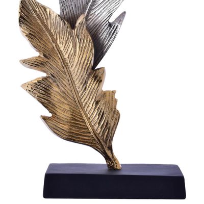 Imagen 2 del producto Figura Decorativa Hojas Plata y Dorada