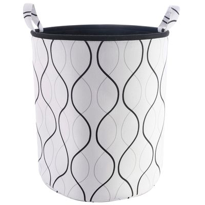 Cesta Decorativa Para Ropa Ondas Black