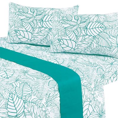 Juego de Sabanas T144 King Borneo Turquesa