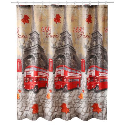 Cortina para Baño Diseño Vintage con Forro