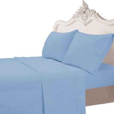 Juego de Sabanas T200 Lisa Indigo 2 Pzas