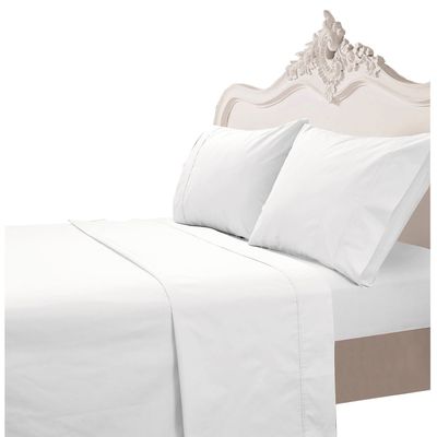 Juego de Sabanas T200 Lisa Blanca Superking