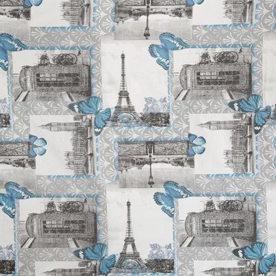 Imagen 2 del producto Cortina para Baño Diseño Eiffel con Forro