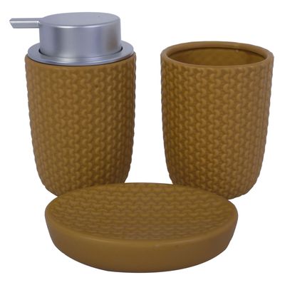 Juego de Baño Decorativo Boston 3 Piezas Mostaza