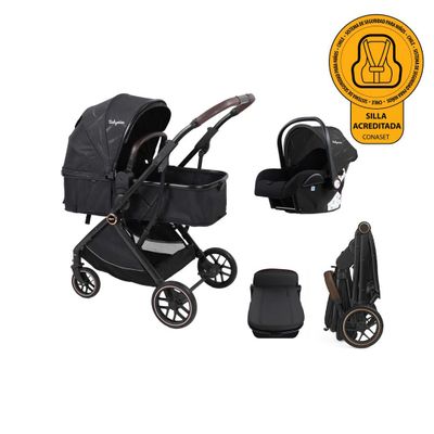 Coche de Bebé Travel System E-Crib Negro