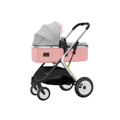 Coche Cuna Moisés Compacto Multiposiciones Rosado BABYMINE