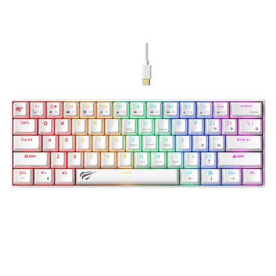 Teclado Gamer Mecánico Luces RGB KB903L Havit Blanco