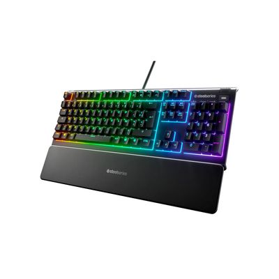 Teclado Gamer SteelSeries Apex 3 Negro RGB Inglés