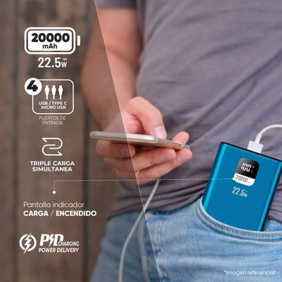 Imagen 2 del producto Batería Externa Power Bank 20000 Mah 22.5W UCP20LPD
