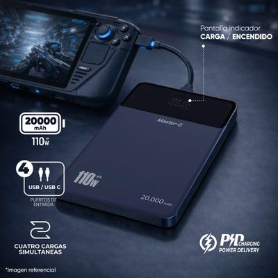 Imagen 2 del producto Cargador Slim Portátil Notebook 20000Mah 110W PD Master-G