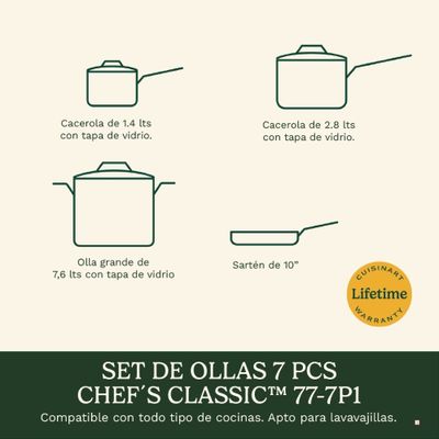 Imagen 2 del producto Set De Ollas 7 Pcs Chef ́S Classic™ 77-7P1